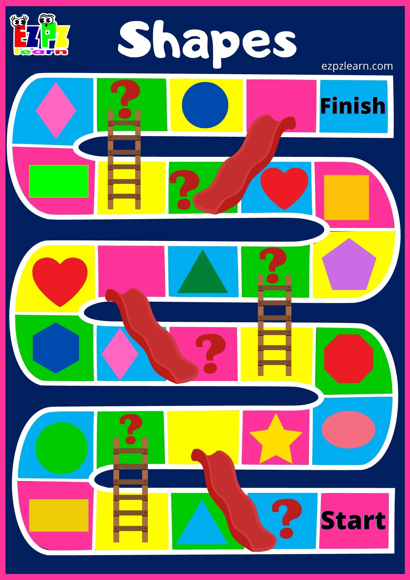 Shapes Slides and Ladders Game